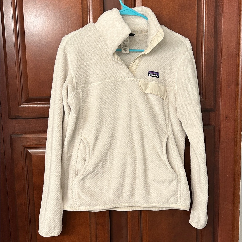 Patagonia Off-White Fleece Jacket Re-tool half snap